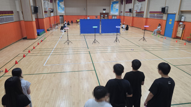 청색 가림막과 발광 게이트로 구분한 감정초 추가 드론교육 후기